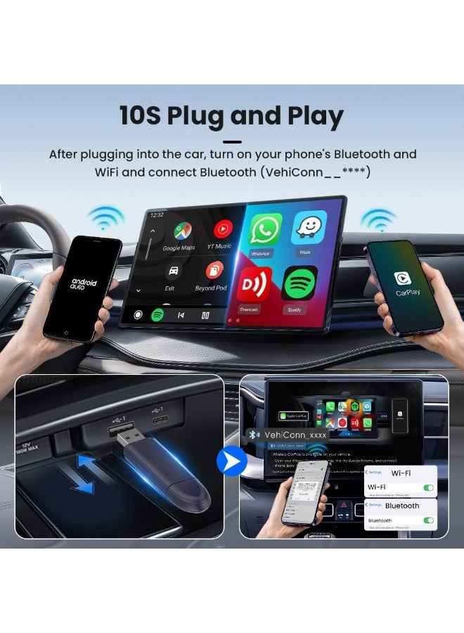 5.0 SE Pro 2-in-1 Wireless CarPlay & Android Auto Adapter - Converts Wired to Wireless - Plug & Play Dongle for Cars (Model Year 2015-2025) - Image 5